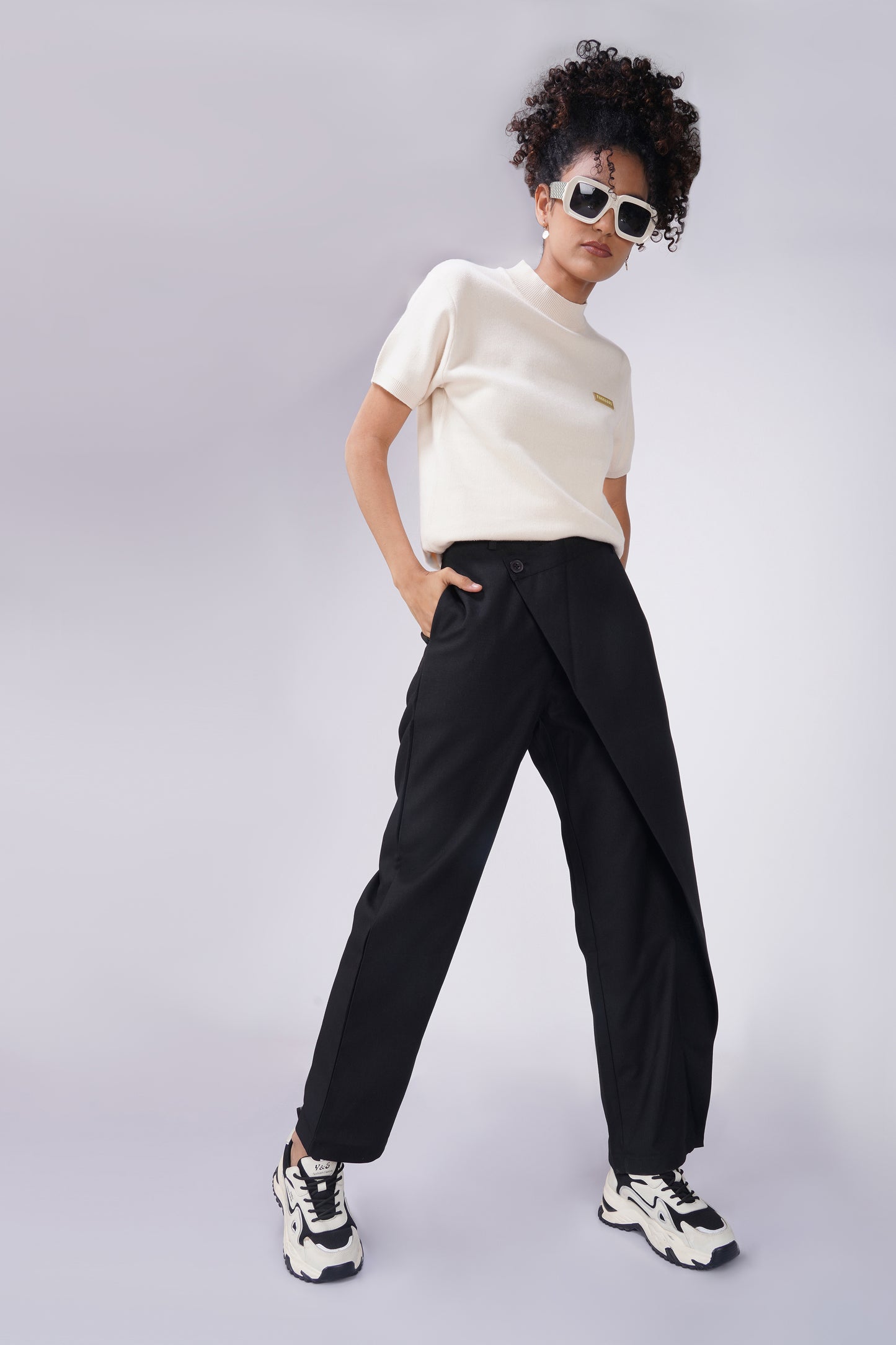Black Flap Formal Pants