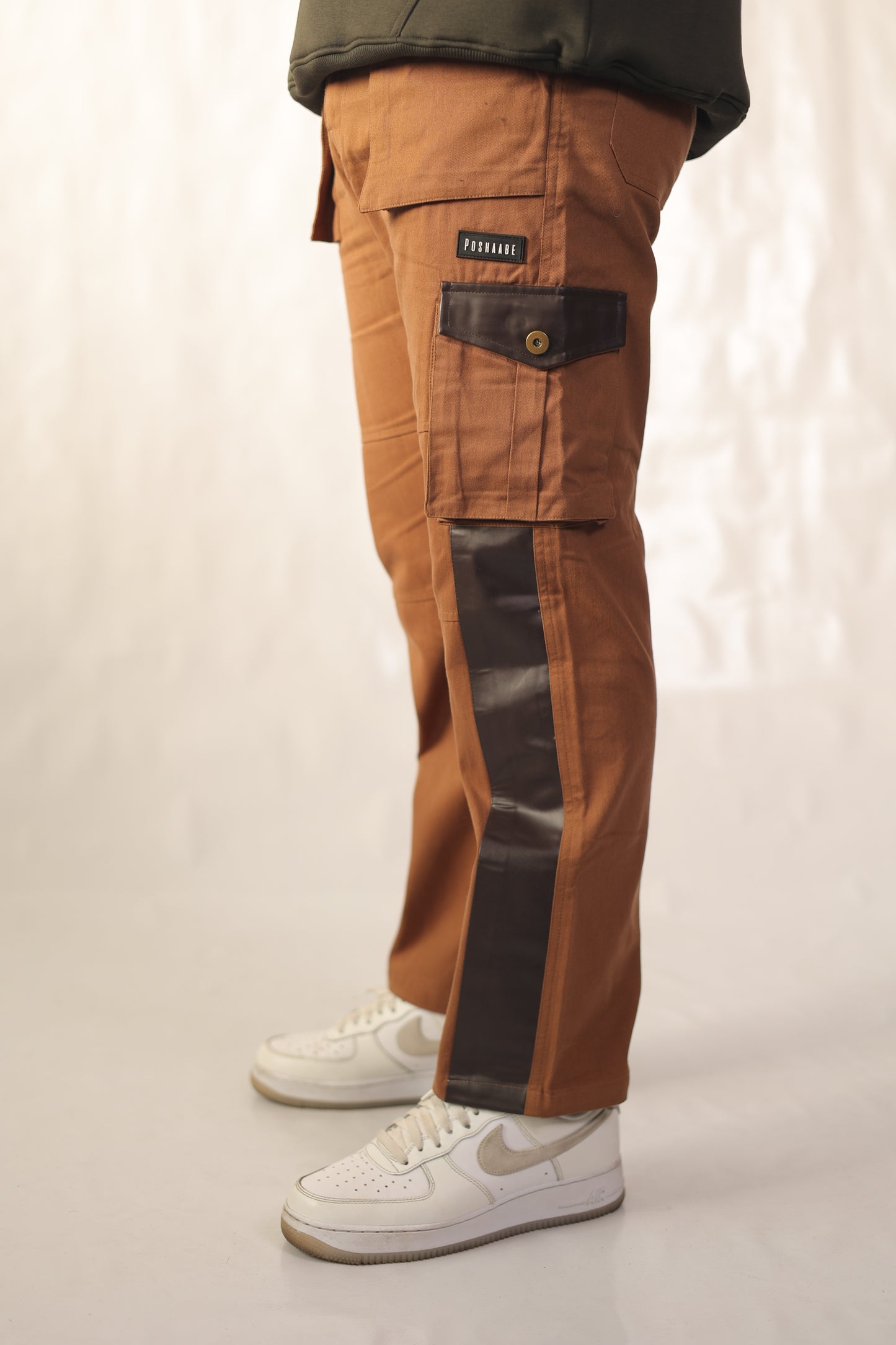 Brown Leather Cargo Pants