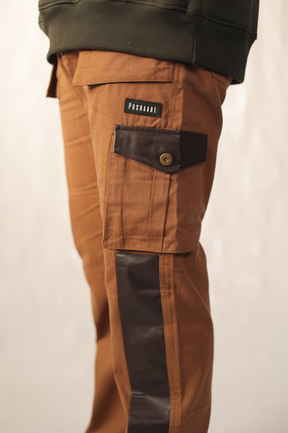 Brown Leather Cargo Pants