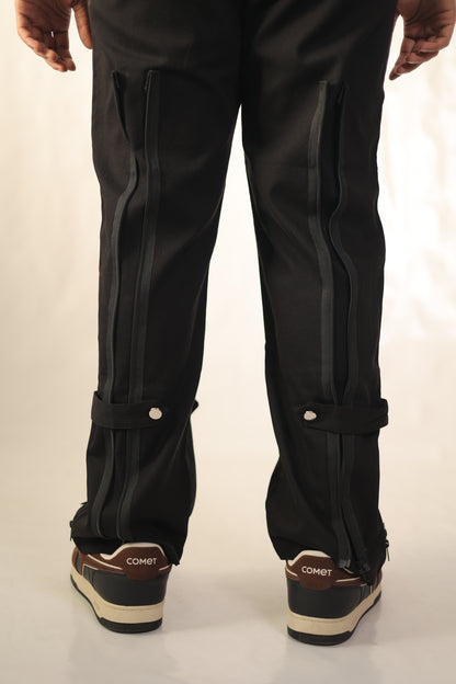 Black Zipper Cargo Pants