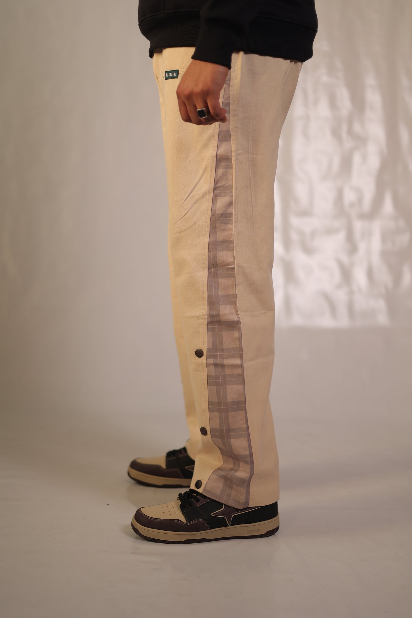 Side Checkered Cargo Pants