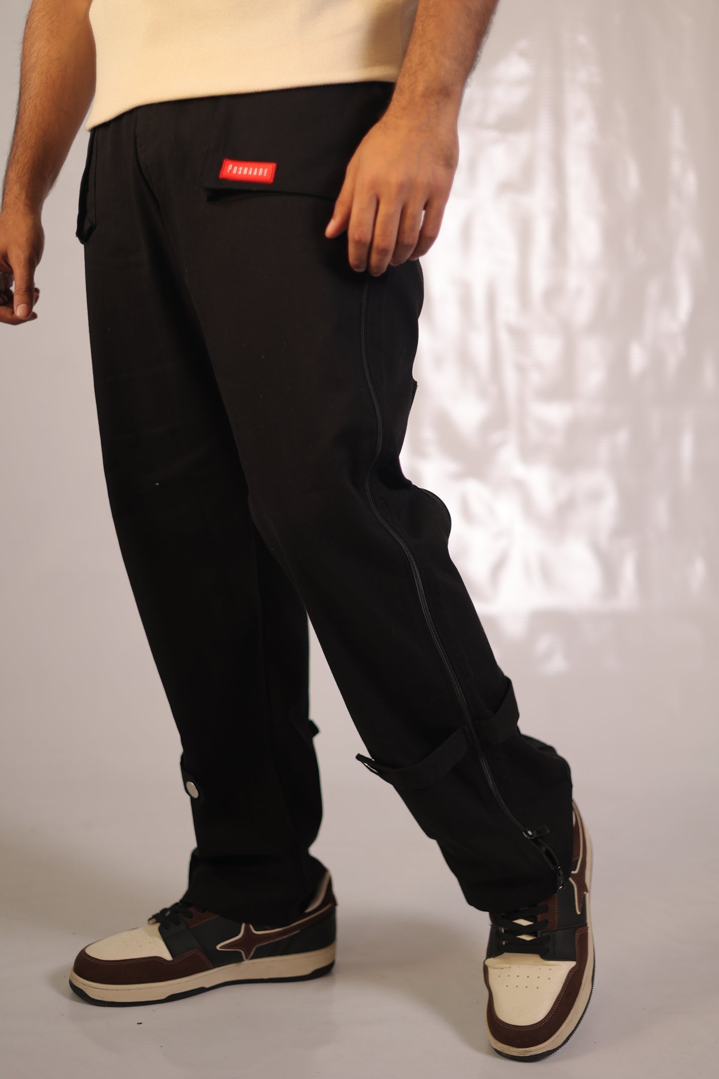 Black Zipper Cargo Pants