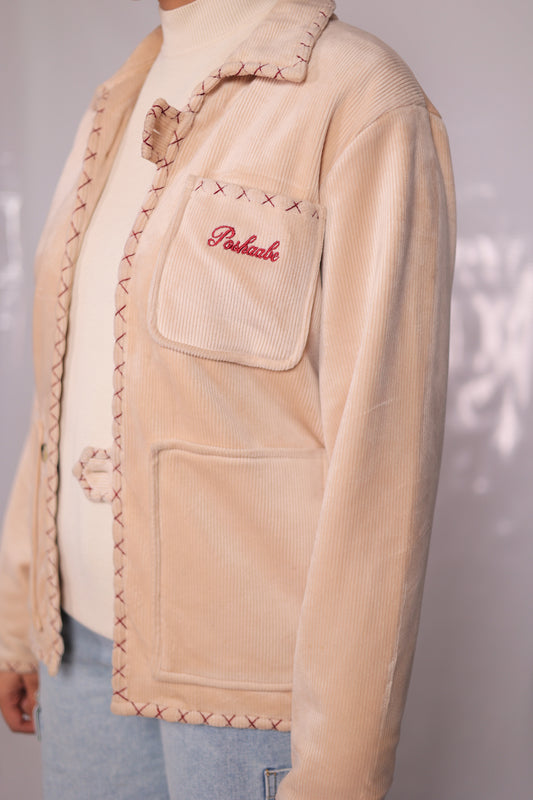 Soft Corduroy Cream Shacket