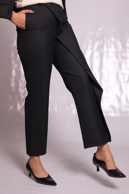 Black Flap Formal Pants