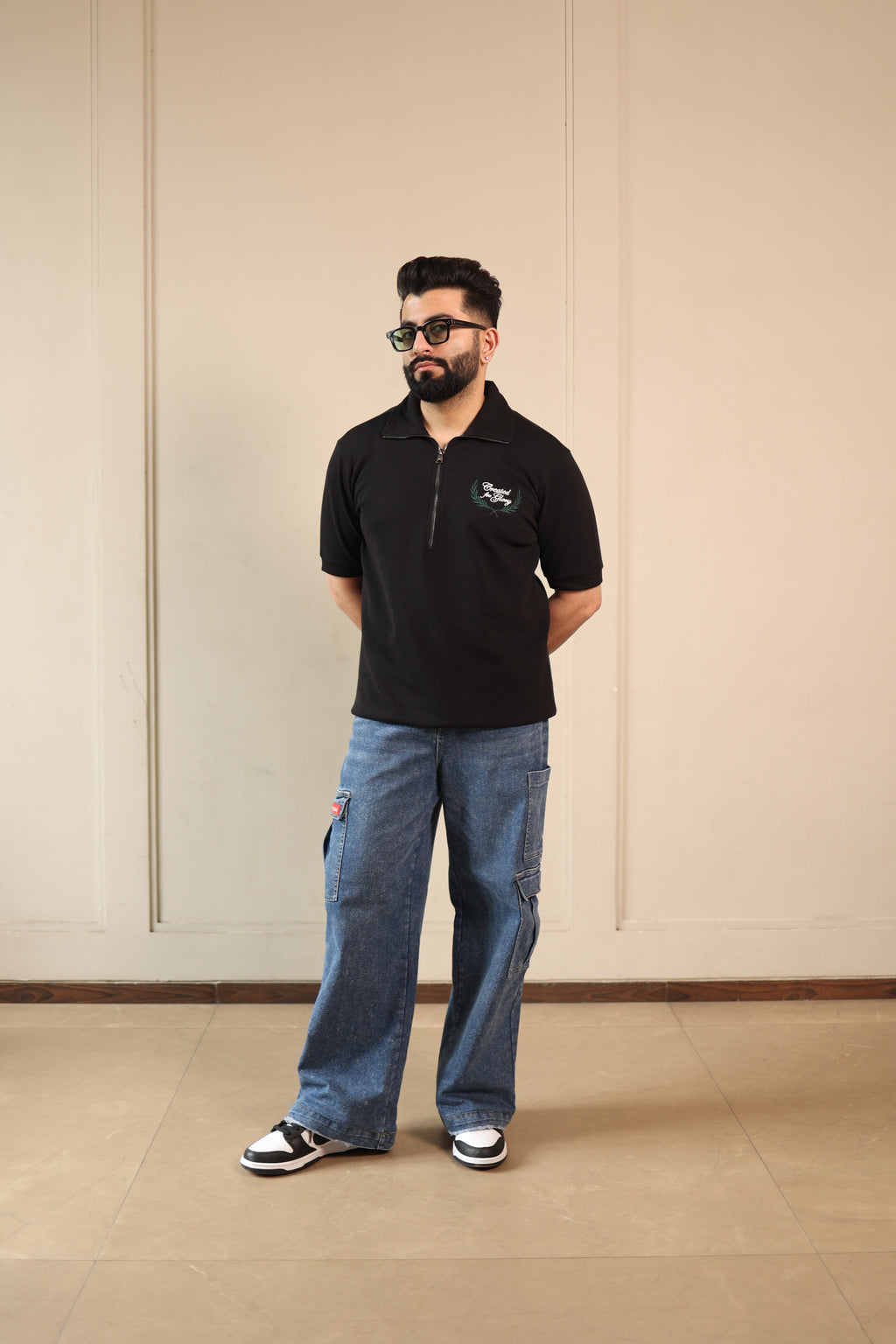 Black Noir Zip Polo