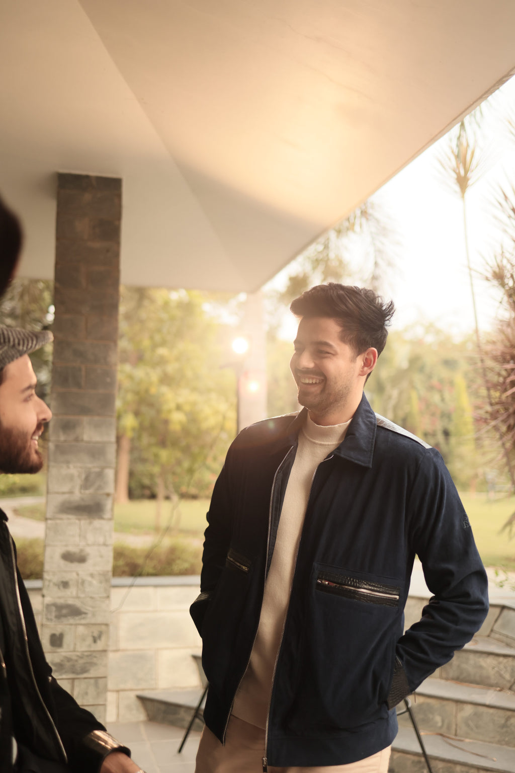 Navy Blue Suede Jacket