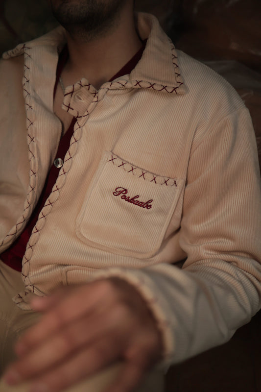 Soft Corduroy Cream Shacket