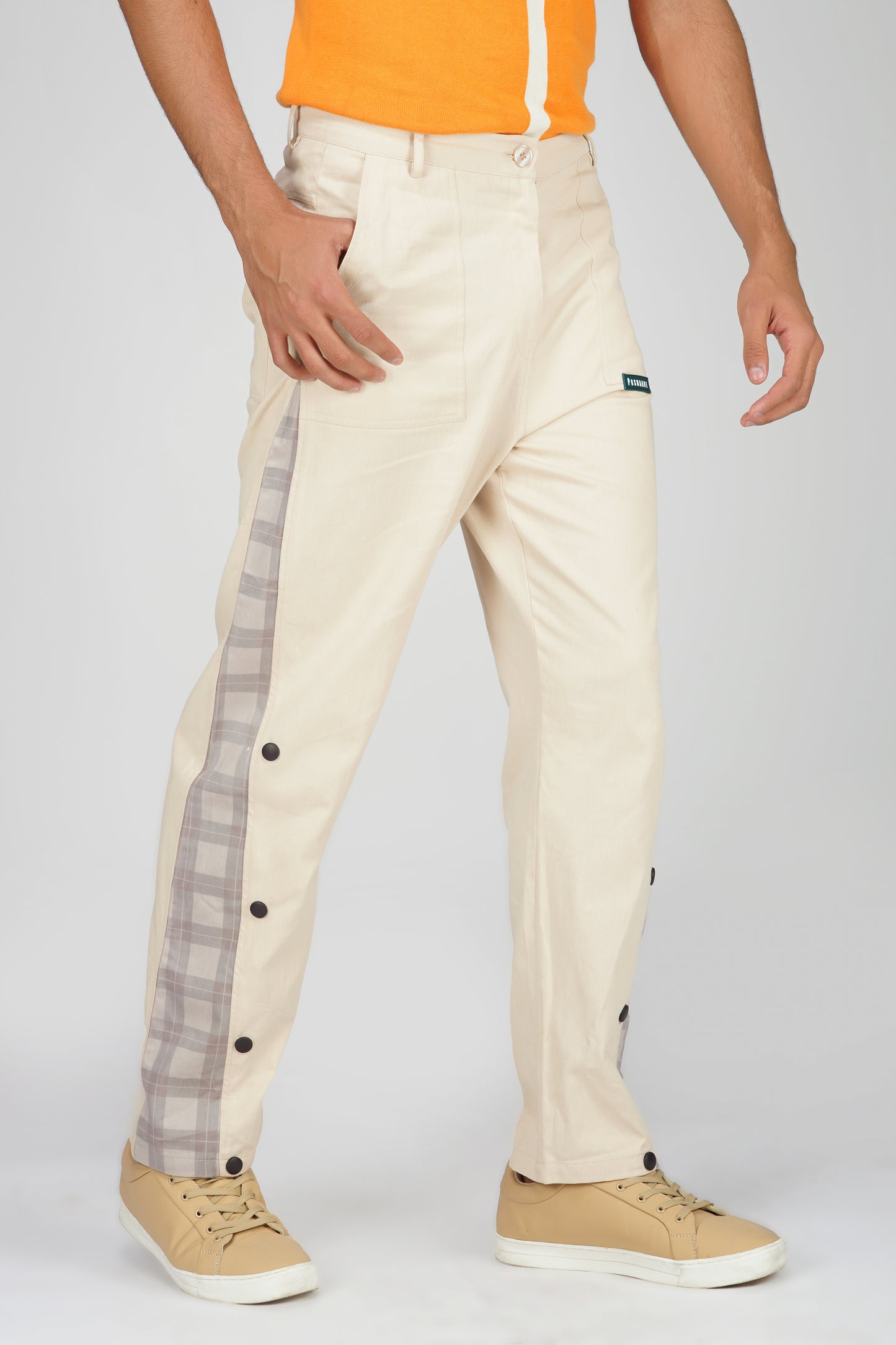 Side Checkered Cargo Pants