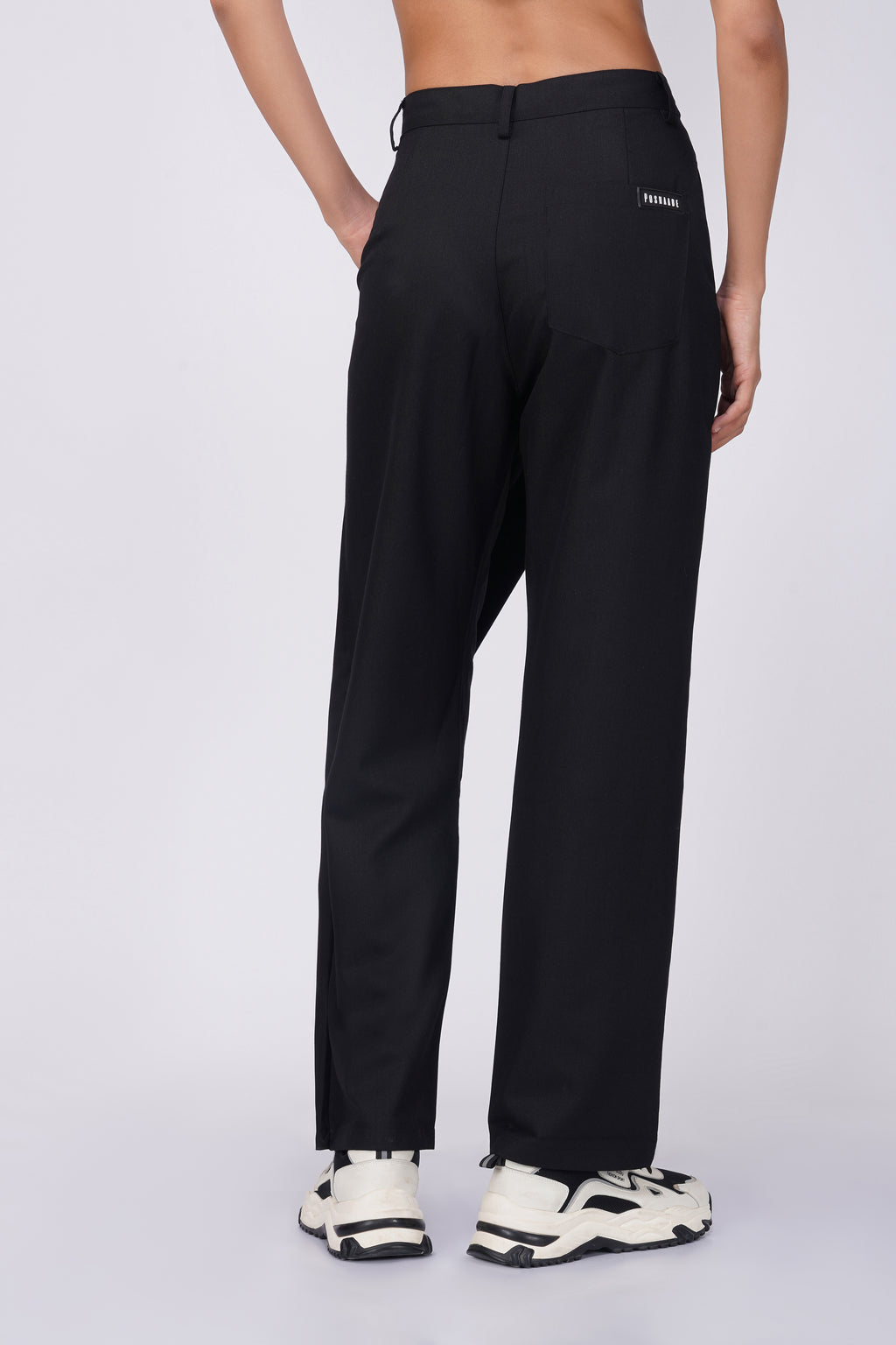 Black Flap Formal Pants